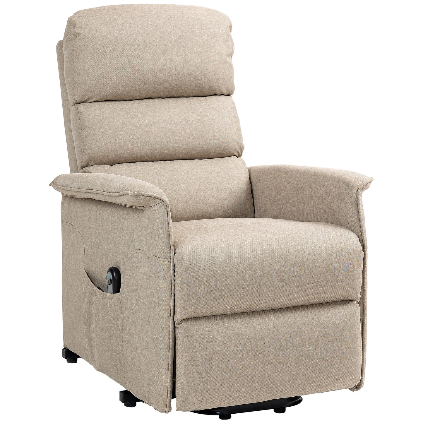 Moss Fabric Power Lift Recliner Chair - Beige