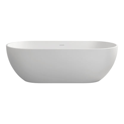Gina 69" Solid Surface Freestanding Soaking Bathtub - Matte White