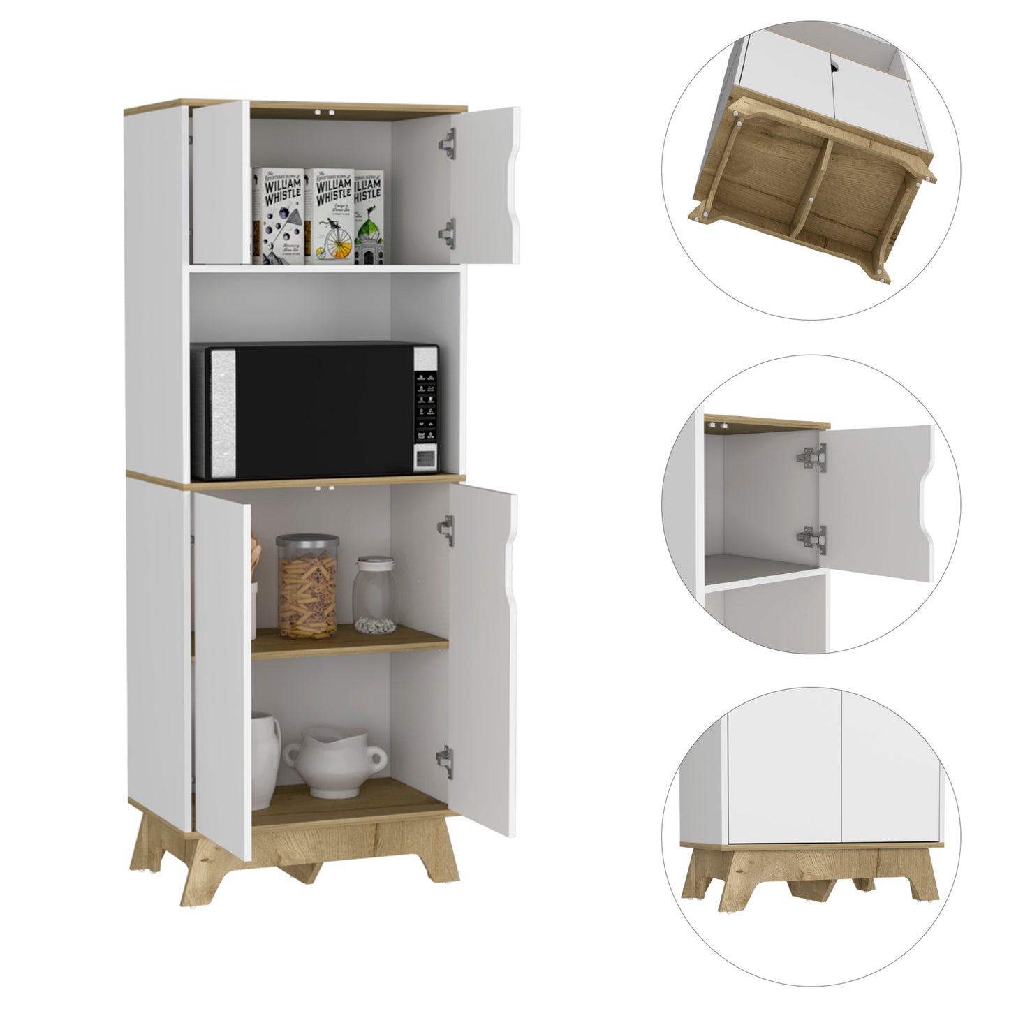 Danville 1-Drawer Microwave Pantry Cabinet -White