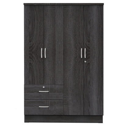 Go Green Woods Luna Modern Wood 4 Doors 2 Drawers Armoire