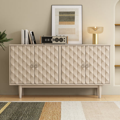 Celeste Convex Pattern Doors Sideboard Buffet - Almond