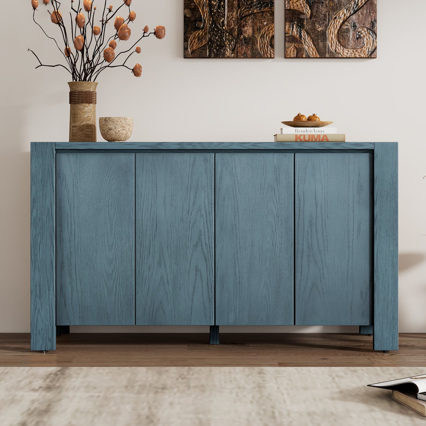 Cruz 4-door Sideboard - Navy Blue