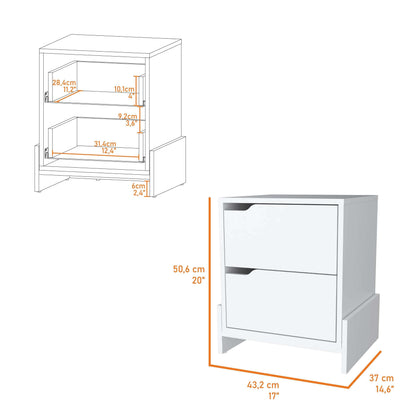 Ralston 2-Drawer Nightstand - White