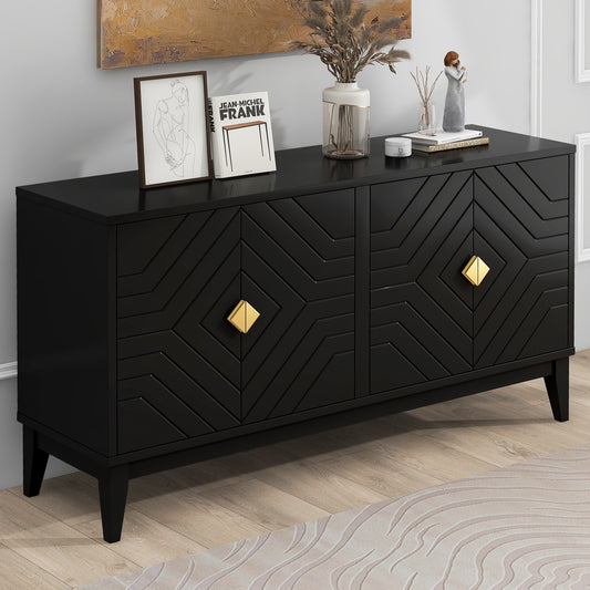 Dalton 4-Door Sideboard Buffet - Black