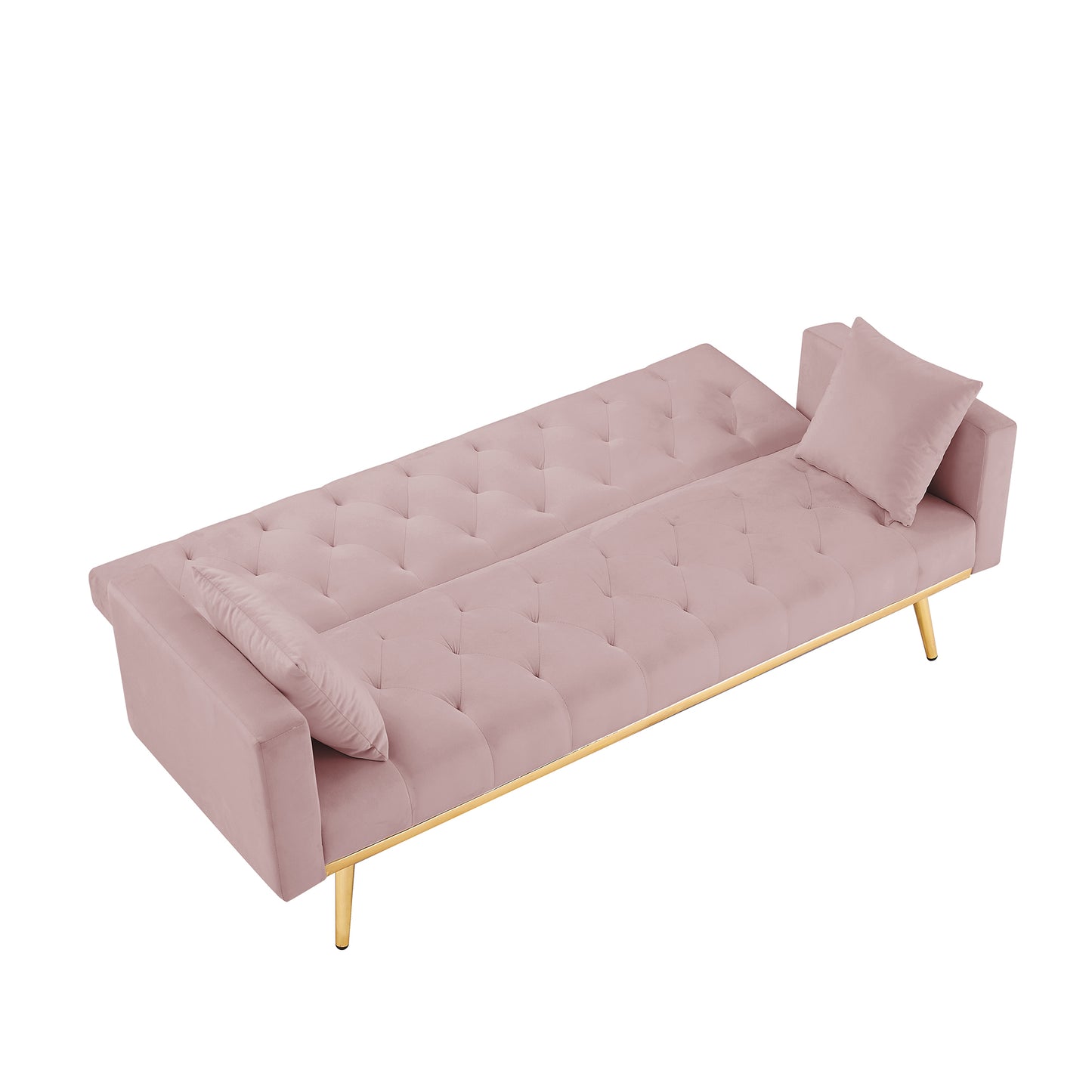 I-U Convertible Folding Futon Sofa Bed - Pink