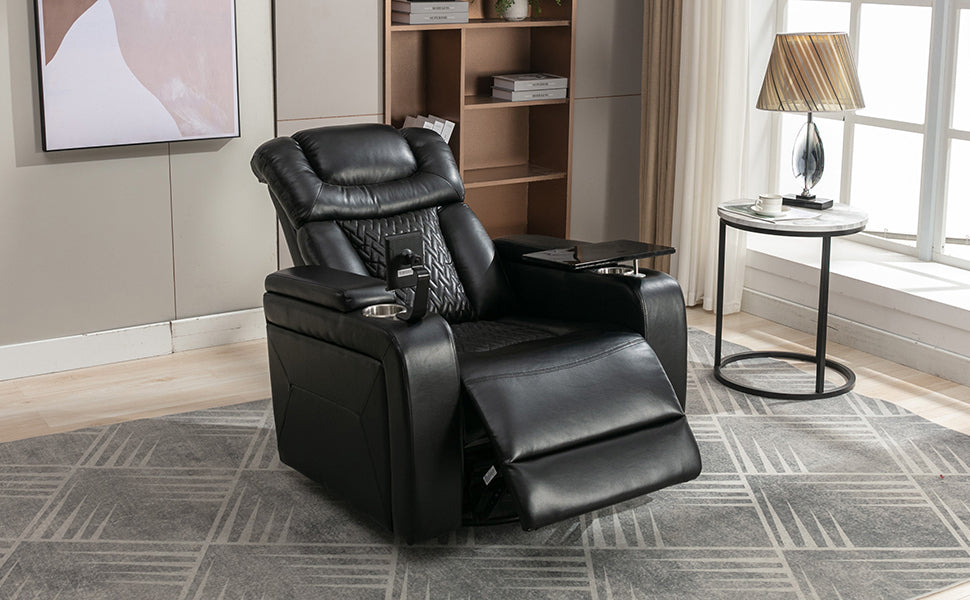 Comfort Max 270 Degree Swivel Power Recliner - Black