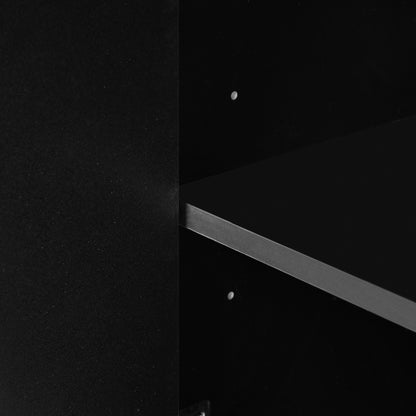 Aida Wave Geometric Design Sideboard Buffet - Black