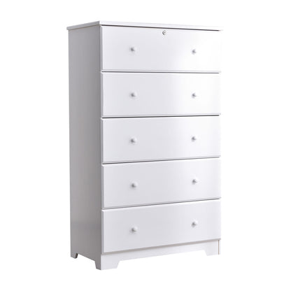 Go Green Woods Isabela Solid Pine Wood 5 Drawer Chest Dresser