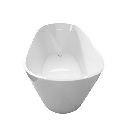 Cavi 67" Acrylic Freestanding Soaking Bathtub  - Gloss White