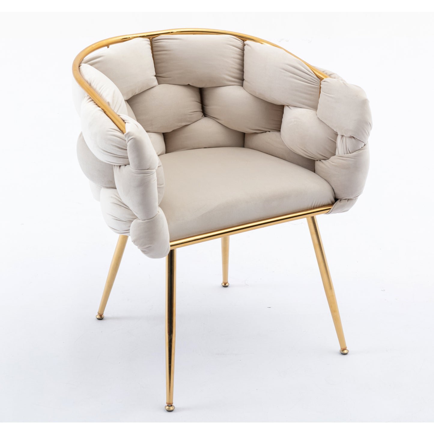 Luna Luxury Modern Velvet Chair - Beige