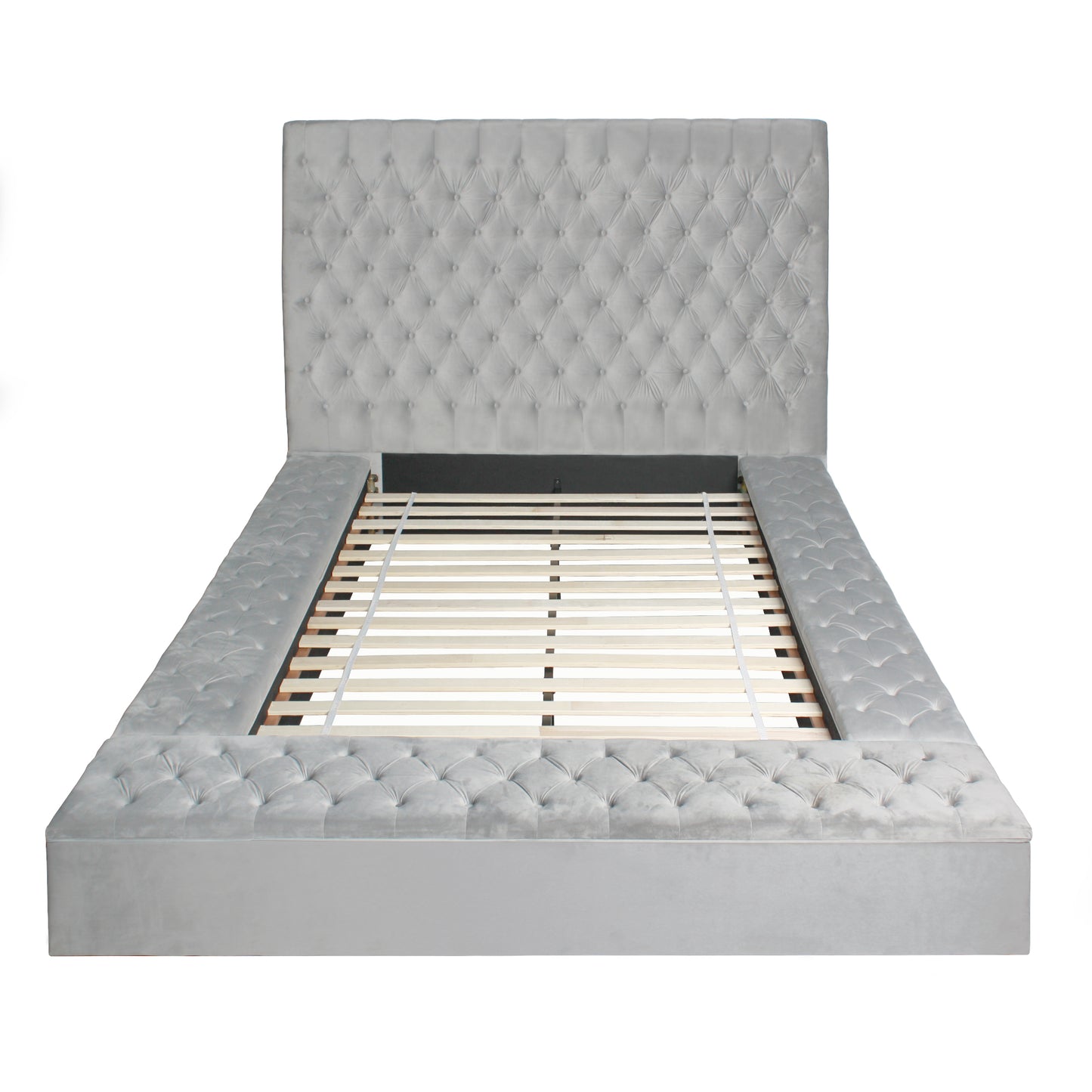 Go Green Woods Cosmopolitan Velvet Upholstered Platform Queen Bed