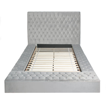 Go Green Woods Cosmopolitan Velvet Upholstered Platform Queen Bed