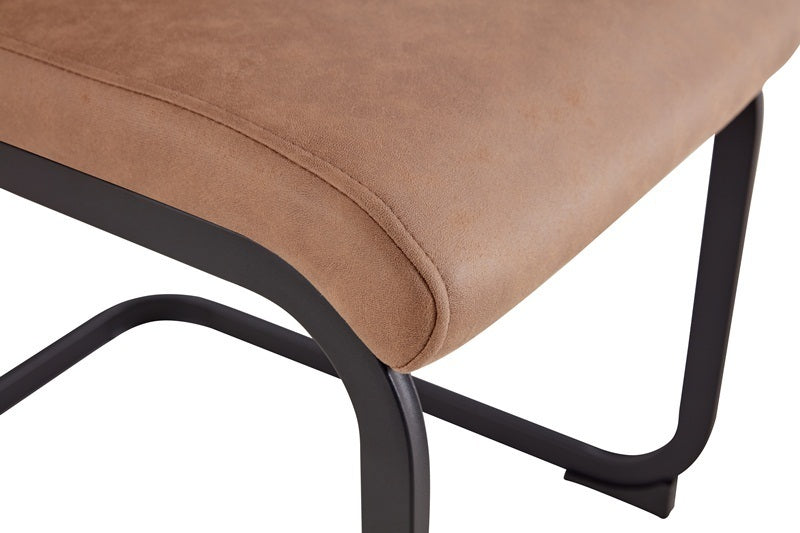 Alida Dining Chairs Metal Leg (Set of 2) - Brown