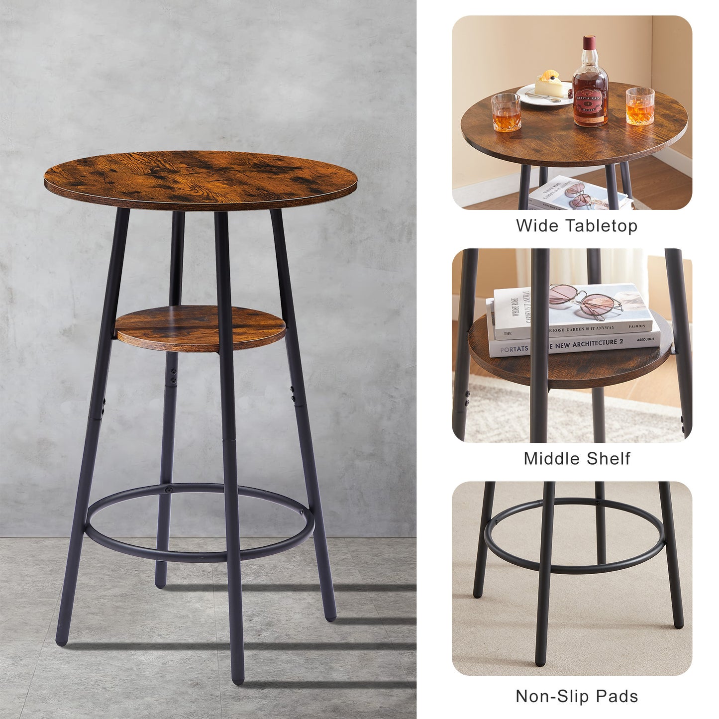 Barnwood Bar Stool Set  - 3 pcs Set