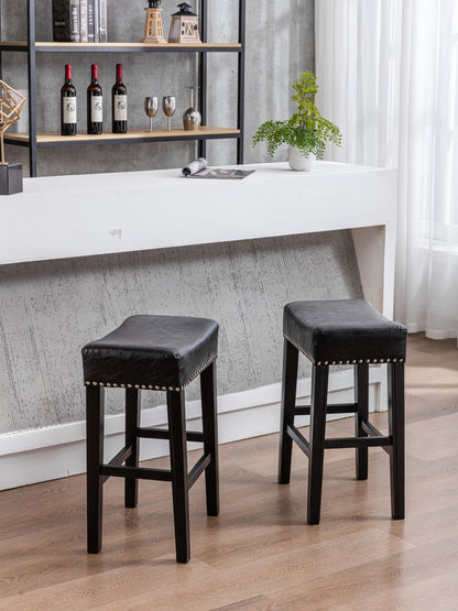 Barn Counter Height 26" Bar Stools - Black  Set of 2
