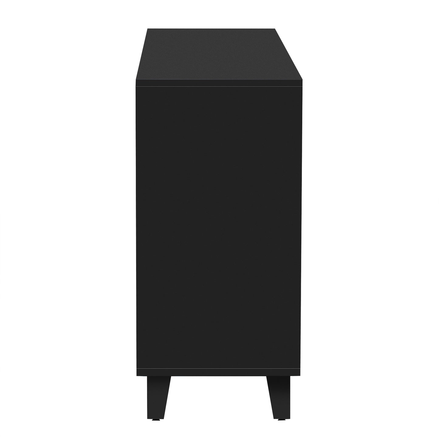 Hynes 4-Door Mirror Buffet Cabinet - Black