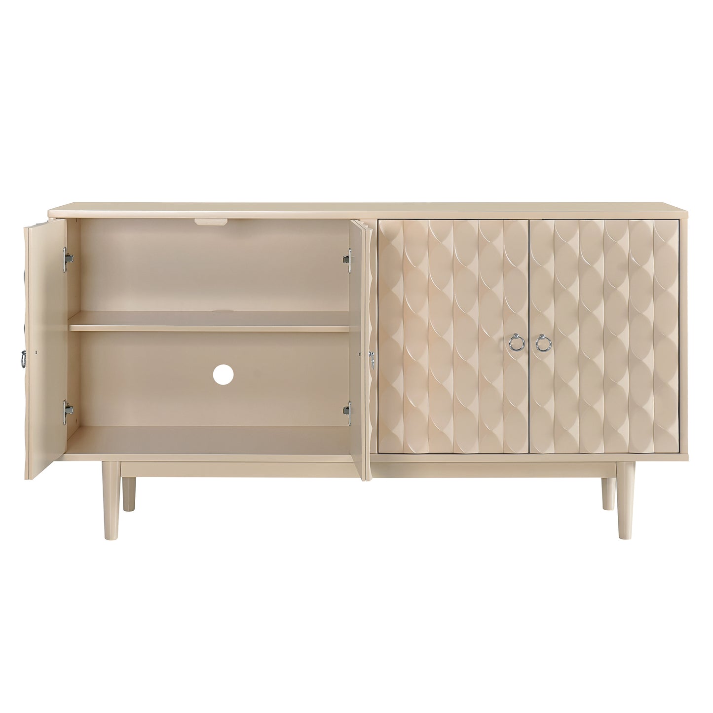 Celeste Convex Pattern Doors Sideboard Buffet - Almond