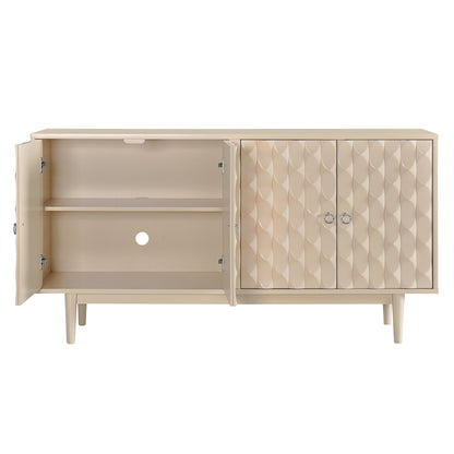 Celeste Convex Pattern Doors Sideboard Buffet - Almond