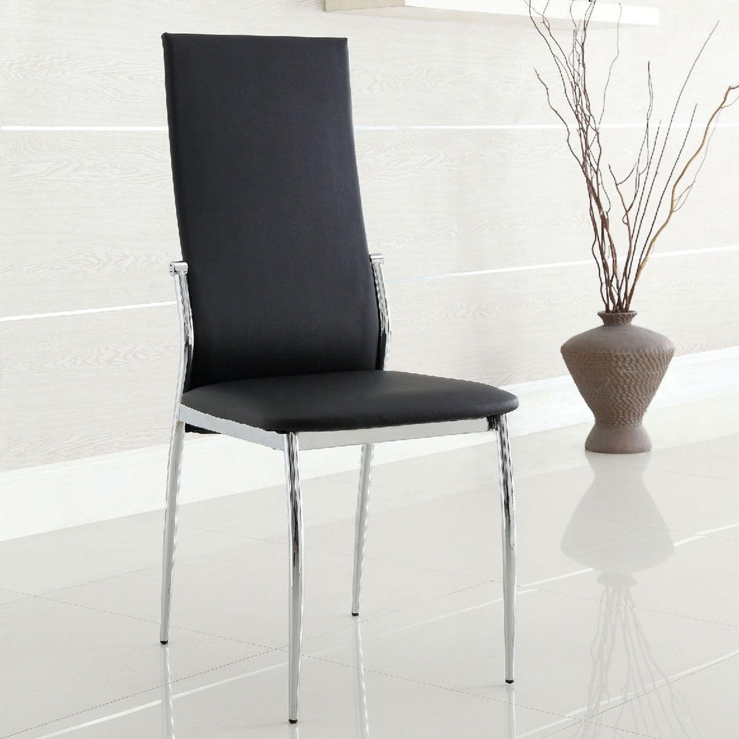 Larson Leatherette Dining Chairs (Set of 2) - Black