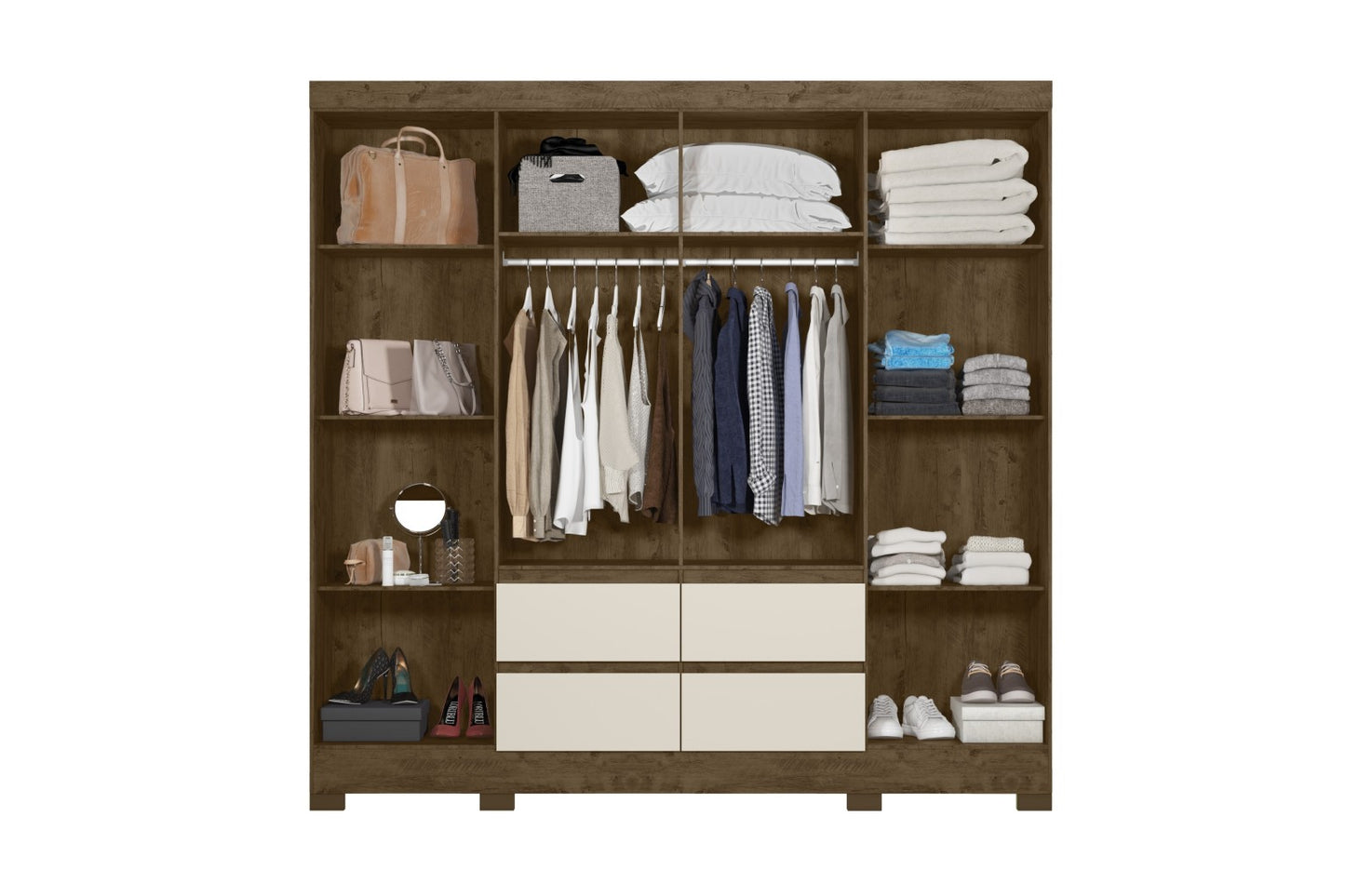 Wardrobe Belem  - Brown/Off White
