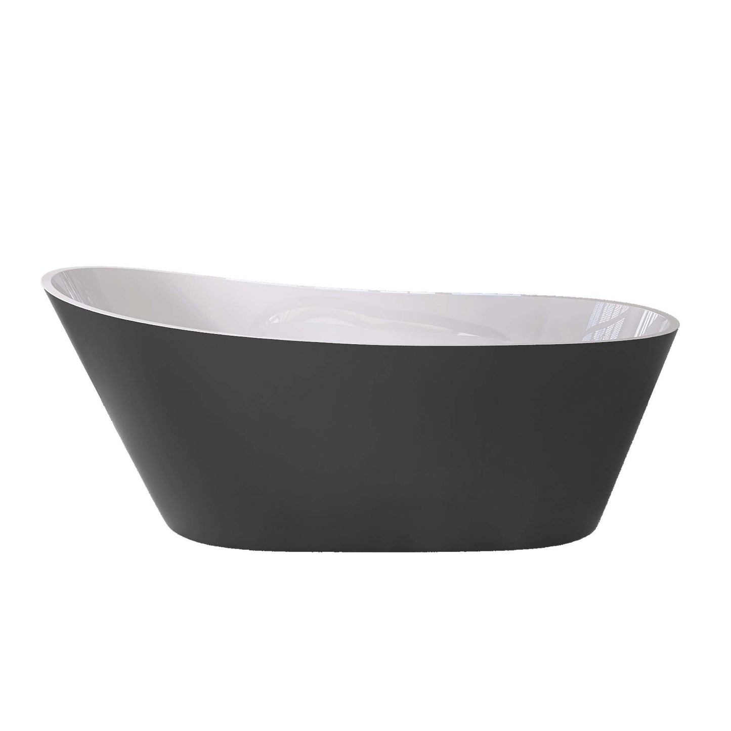 Nest 59" Acrylic Freestanding  Soaking Bathtub - White+Gray