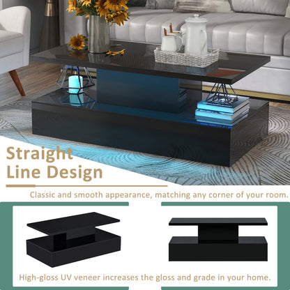 Glow Coffee Table with 16 Color LED Lghting