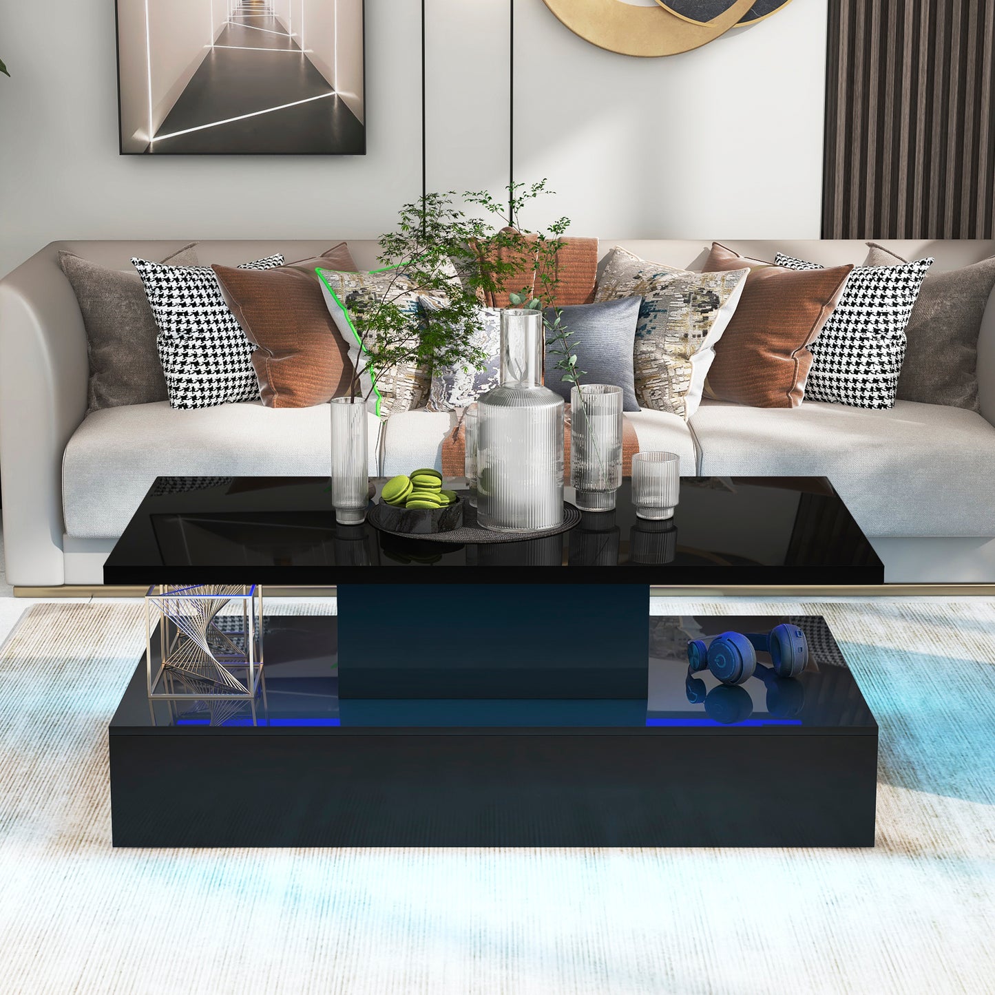 Glow Coffee Table with 16 Color LED Lghting