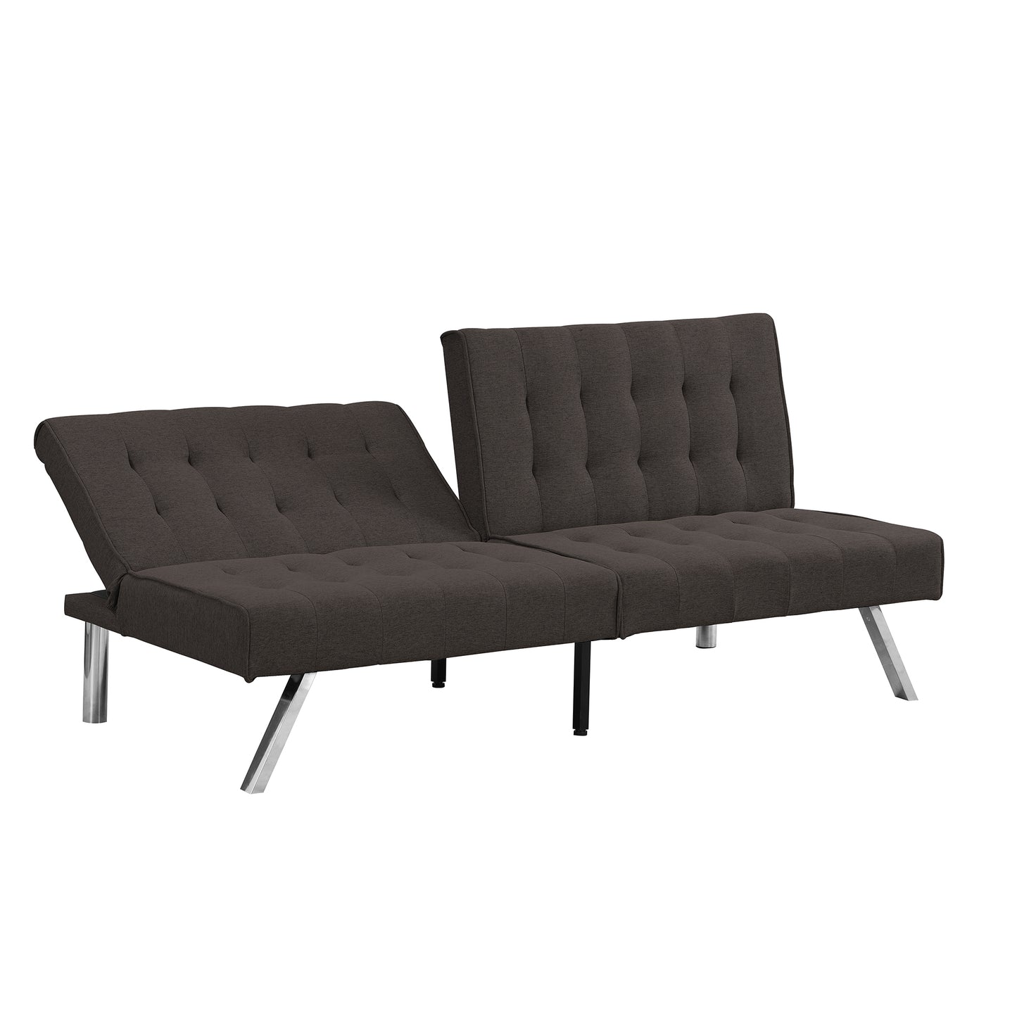 Fuji Convertible Sofa Bed WStainless Leg - Espresso