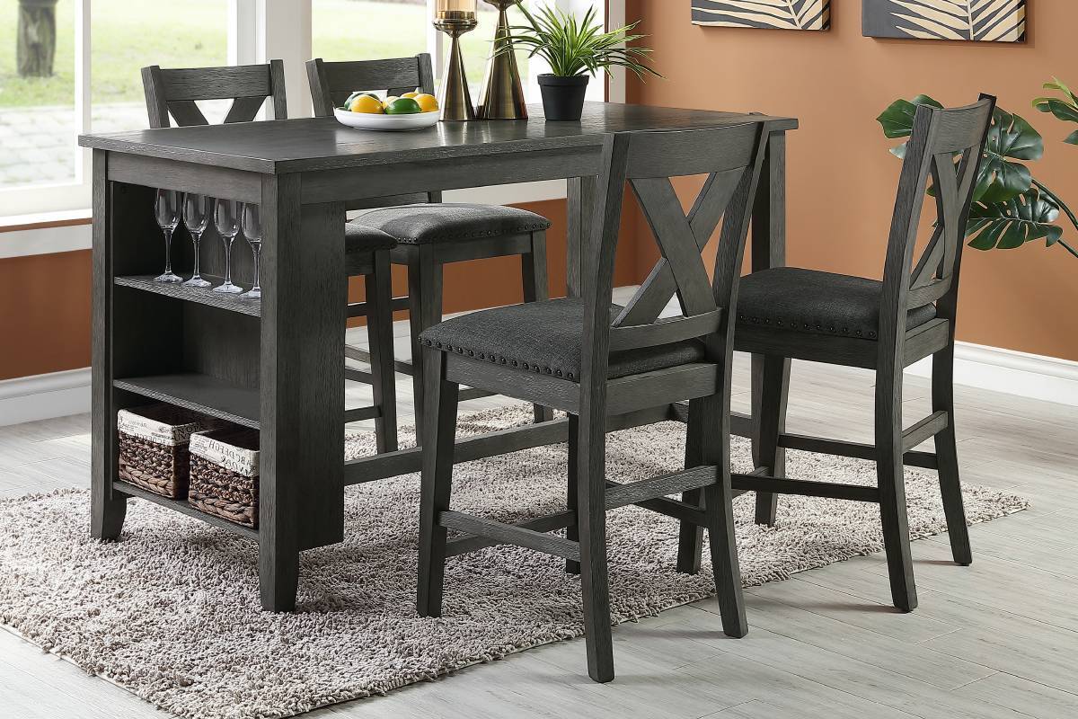 Benny Counter Height Chairs (Set of 2)- Gray Wash