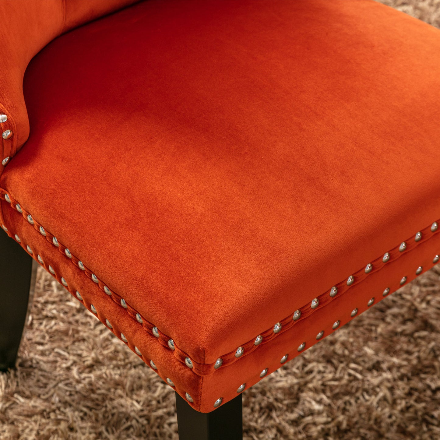 Nikki Velvet Dining Chair (Set of 2) - Orange