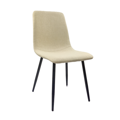 Ona Suedette Dining Chairs with Black Metal Leg (Set of 2) - Beige