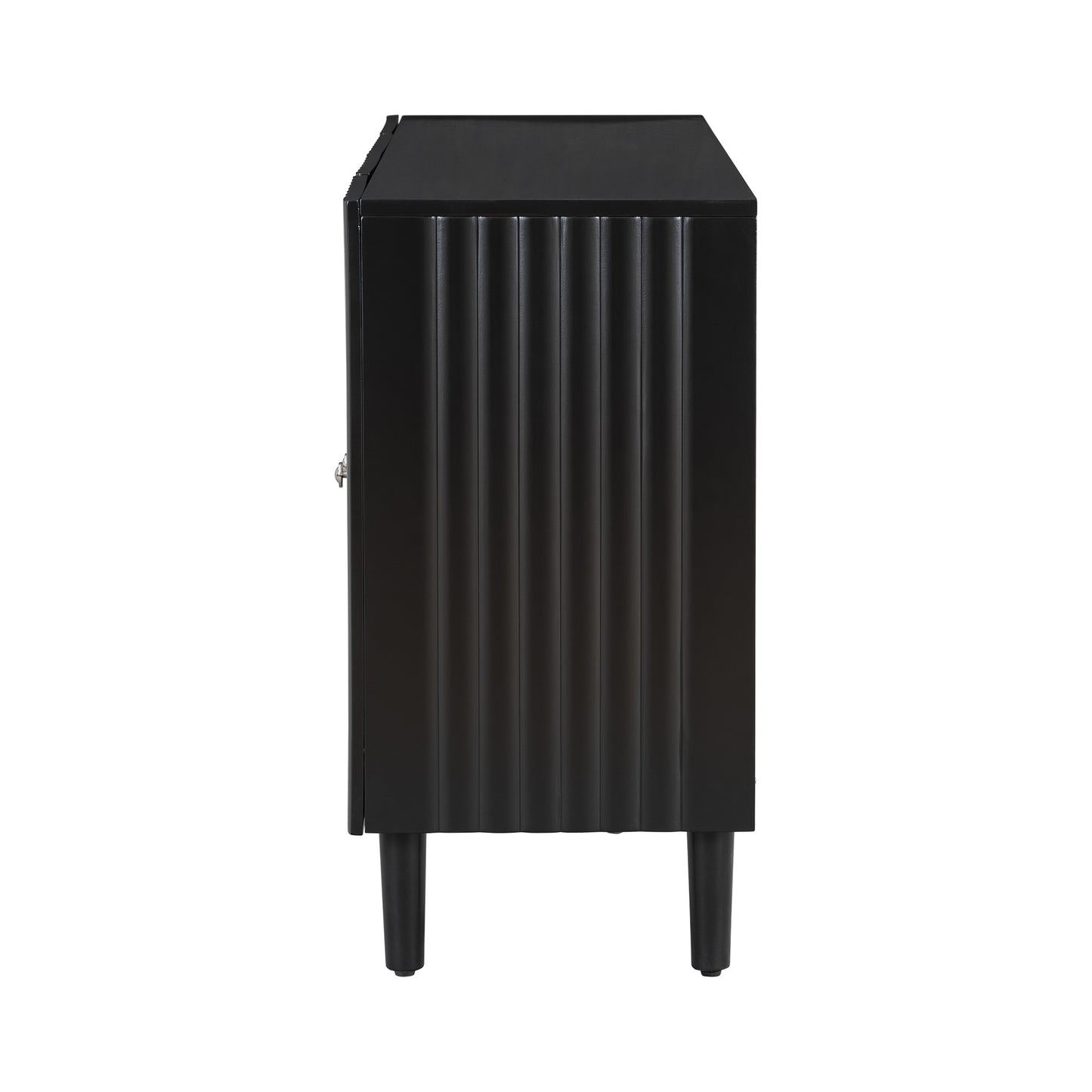 Butler Wavy Pattern Doors Sideboard Buffet - Black