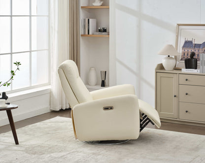 Mosley Swivel Glider Recliner Chair - White