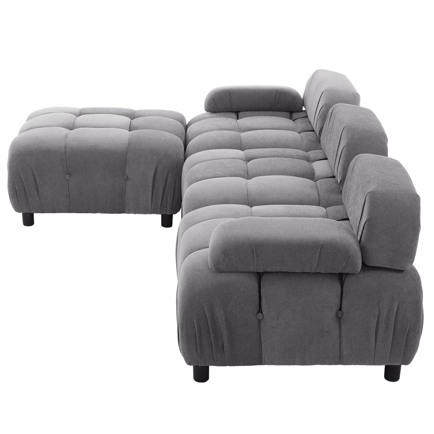 Moby Modular Convertible Sectional Sofa - Gray