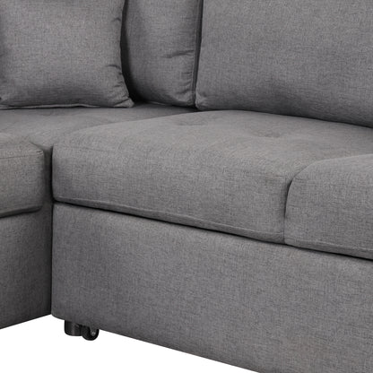 Kwame Sleeper Sectional Sofa - Dark Gray