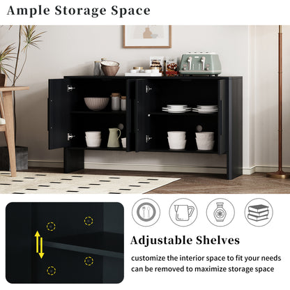 Miya Retro Sideboard Buffet - Black