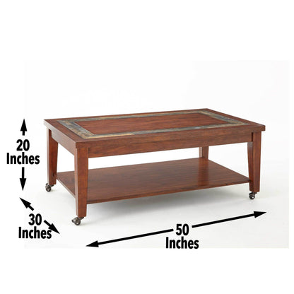 Classic Coffee Table with Bottom Shelf