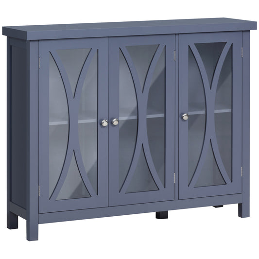 Arc Pattern Sideboard Buffet - Gray