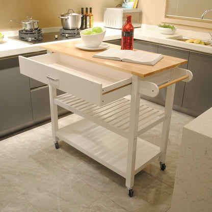 Cruiser Kitchen Island & Kitchen Cart  - White