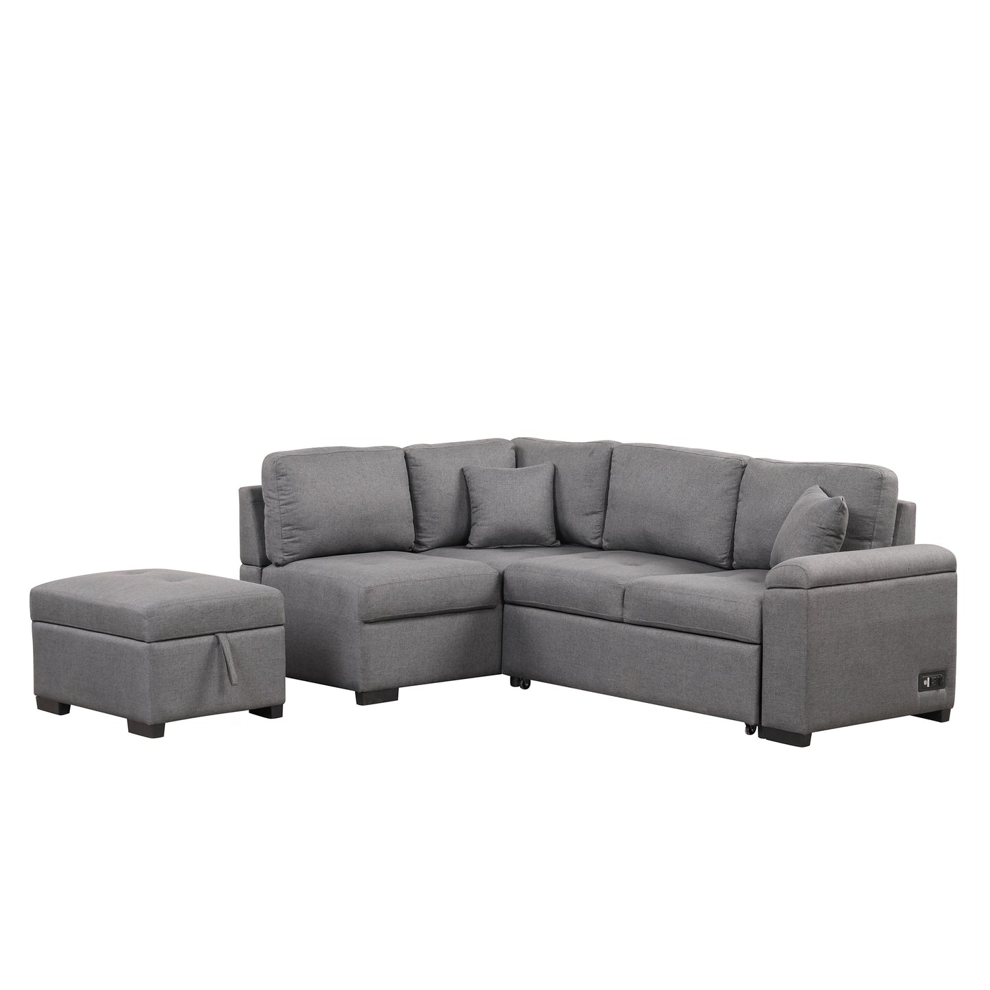 Kwame Sleeper Sectional Sofa - Dark Gray