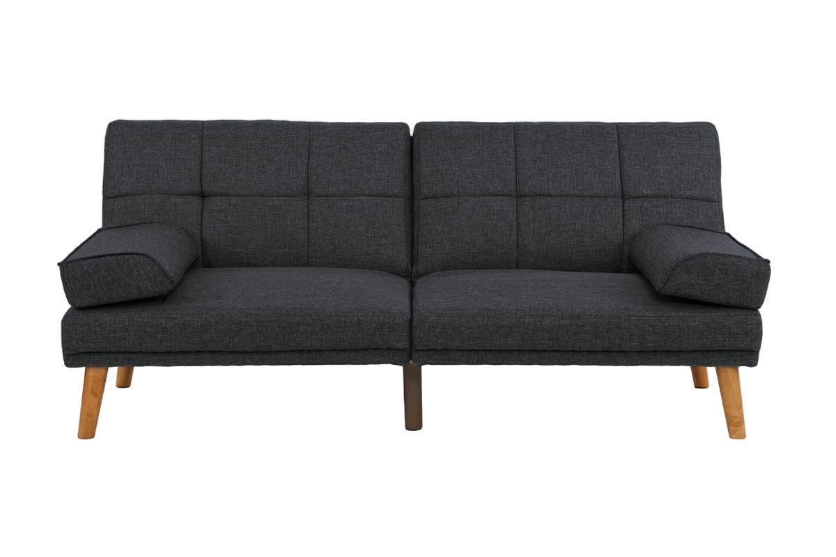Jovan 2pc Sectional Sofa Set  Solid wood Legs Tufted Couch - Black