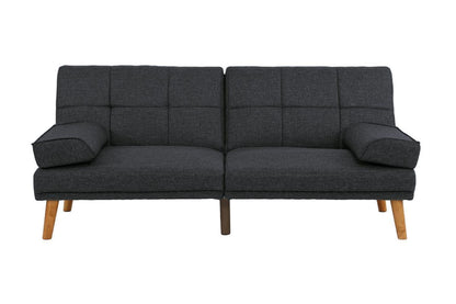 Jovan 2pc Sectional Sofa Set  Solid wood Legs Tufted Couch - Black