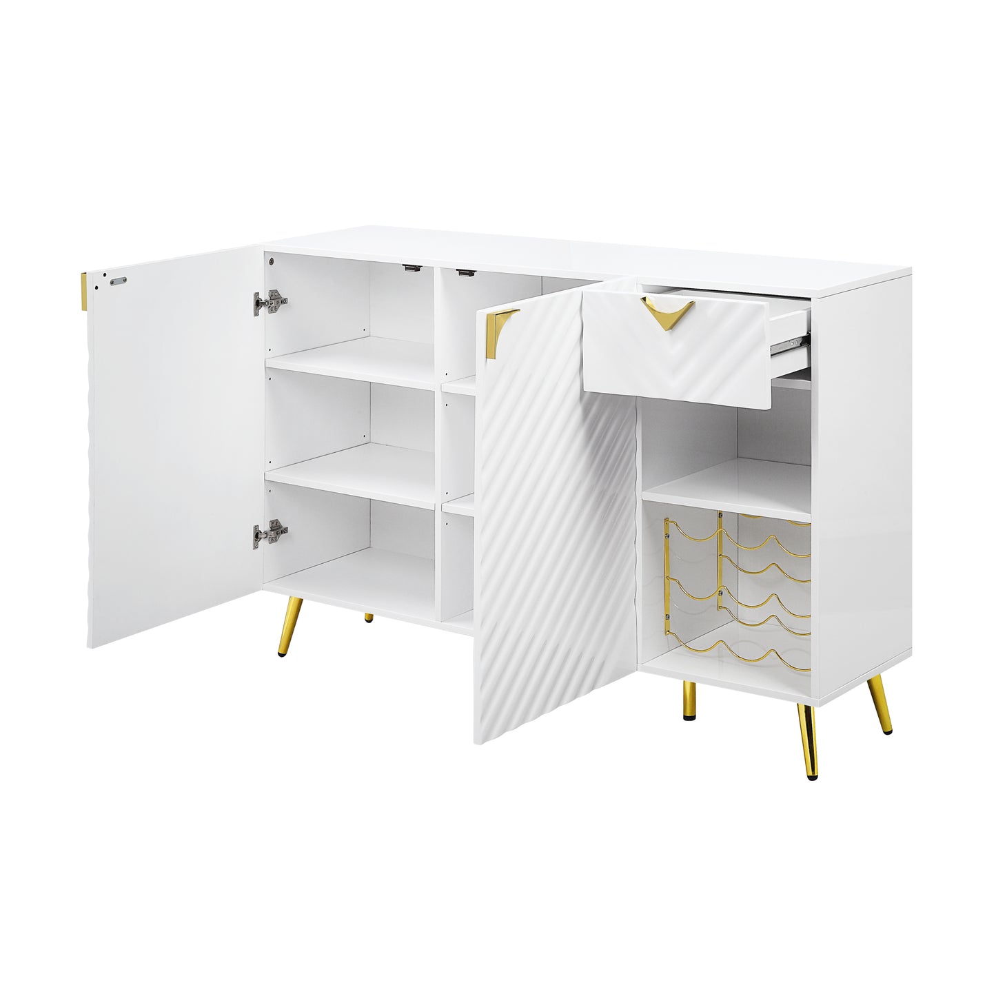 Gaines High Gloss Finish Sideboard Buffet - White