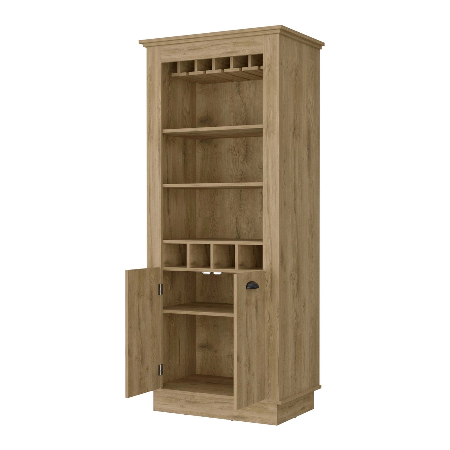 Tyler 4-Built In Wine Rack Bar Cabinet - Macadamia