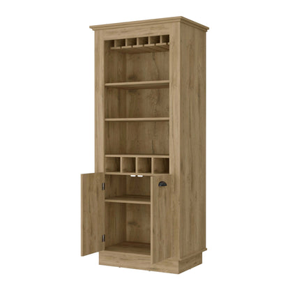 Tyler 4-Built In Wine Rack Bar Cabinet - Macadamia