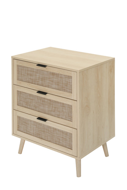 Kooboo 3 Drawer Nightstand End Table - Natural