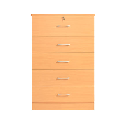 Go Green Woods Florence Wood 5 Drawer Dresser for Bedroom