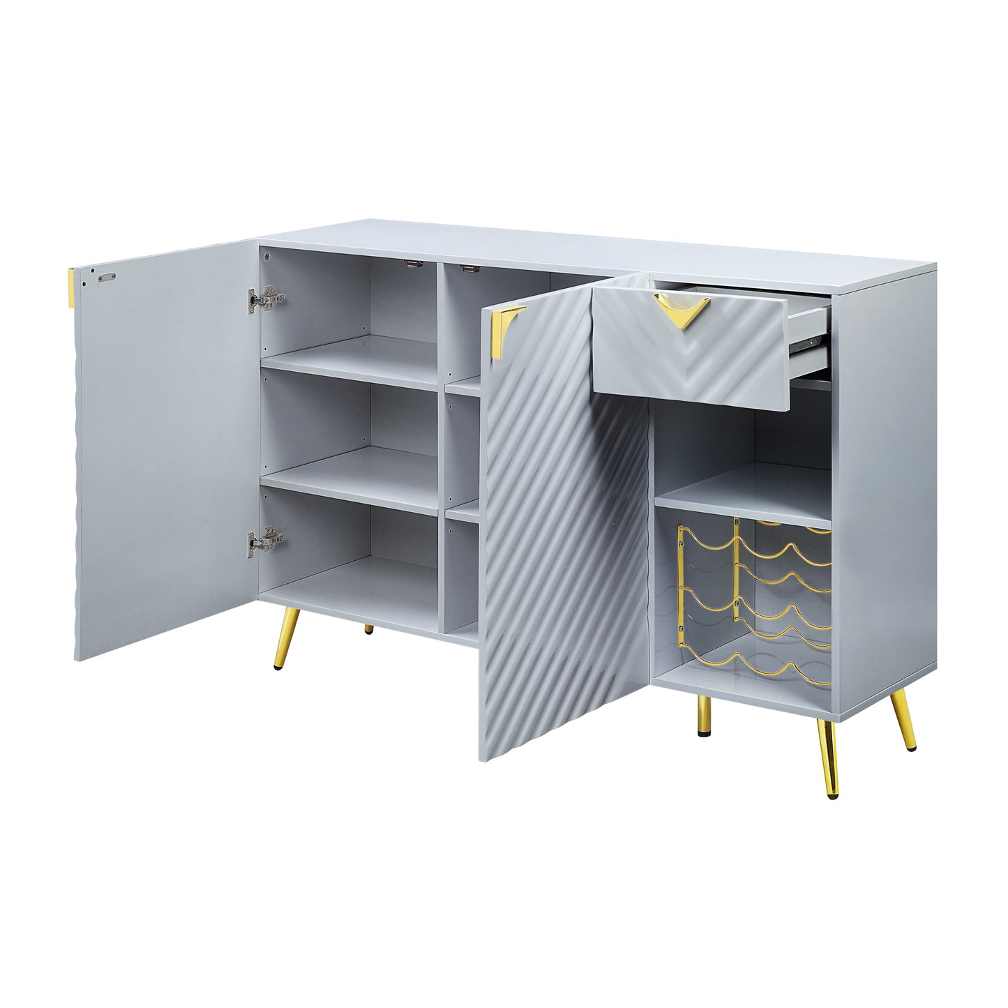 Gaines High Gloss Finish Sideboard Buffet - Gray