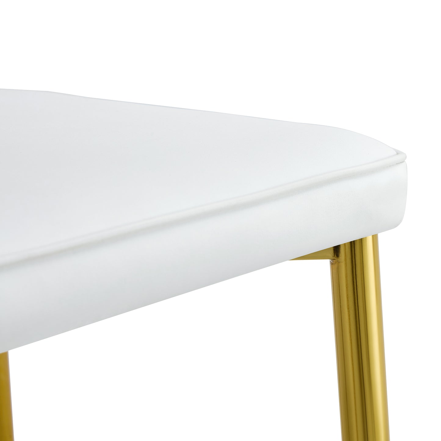 Baylor Dining Chairs with Golden Metal Leg (Set of 4) - White