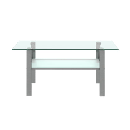 Kaya Glass Top Coffee Table - Grey
